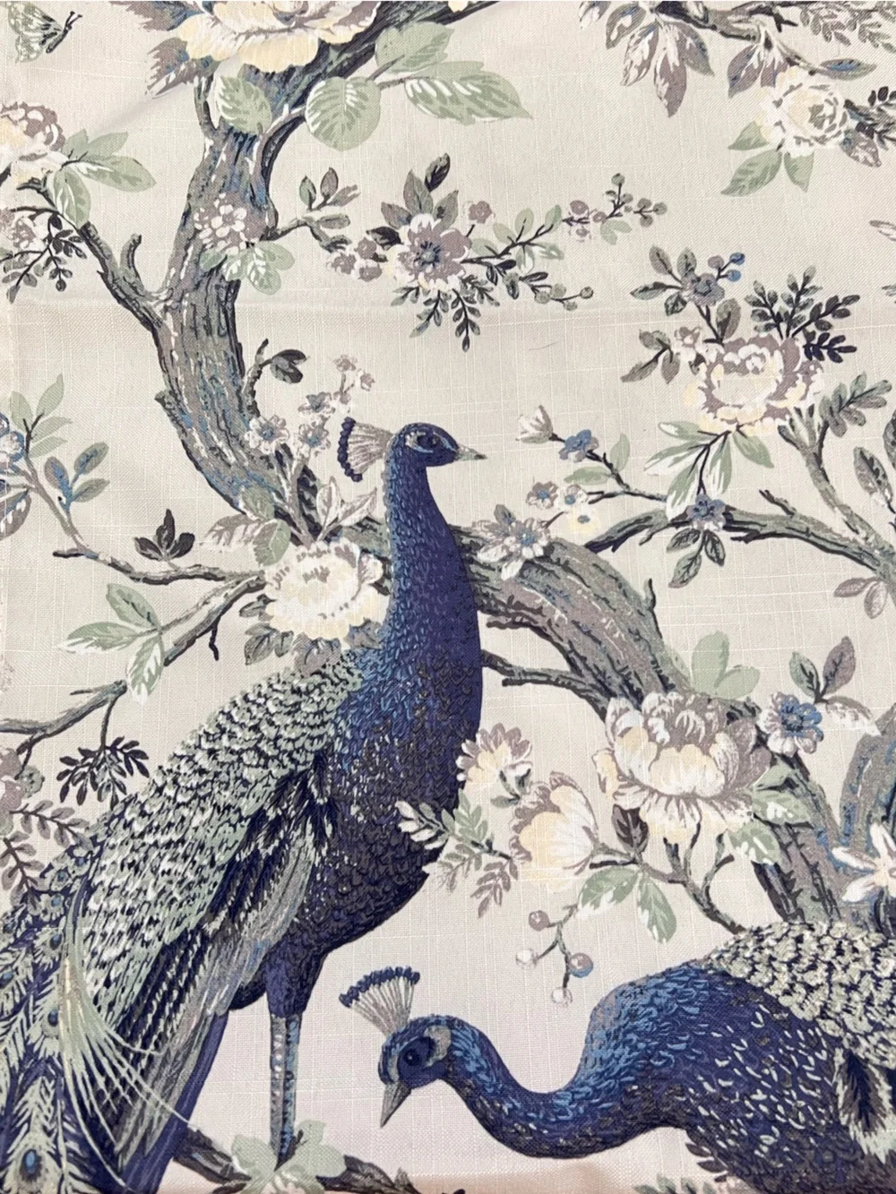 Laura Ashley Window Curtains 2 Panels 38 x 82” Peacock Blue Gray Rod Pocket